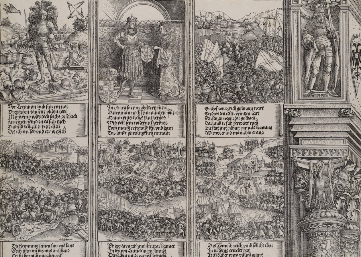 Burgundi Mária eljegyzése, Ifjú Maximilian, Küzdelem a burgundi sikerért..., 1515. alkotó: Hieronymus Andreae