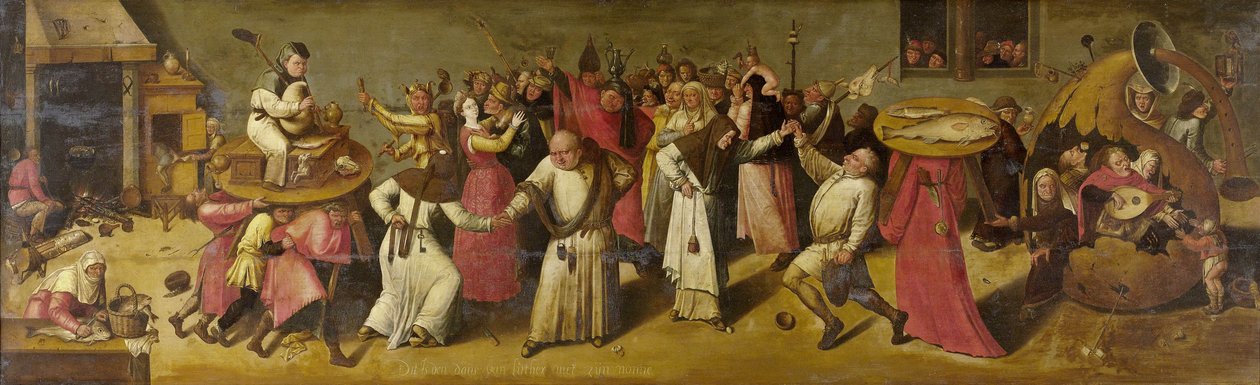 Harc a farsang és a nagyböjt között, 1600-20 körül alkotó: Hieronymus Bosch