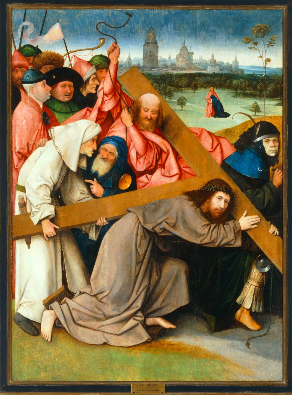 Keresztet hordoz ... (olaj, fa) alkotó: Hieronymus Bosch