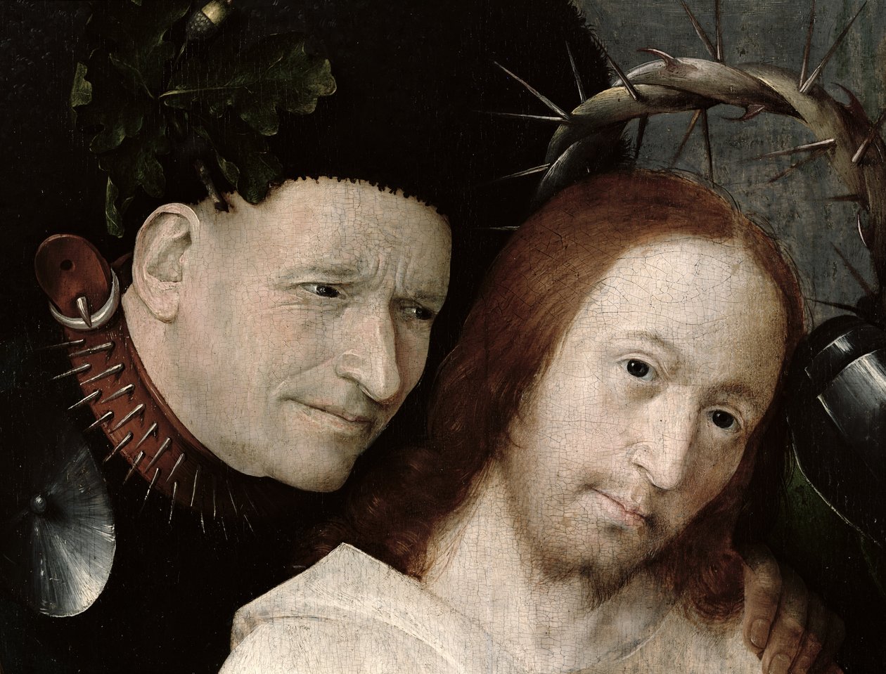 Christ Mocked (The Crowning with Thorns) 1490-1500 körül (olaj, panel) (29114 részlet) alkotó: Hieronymus Bosch