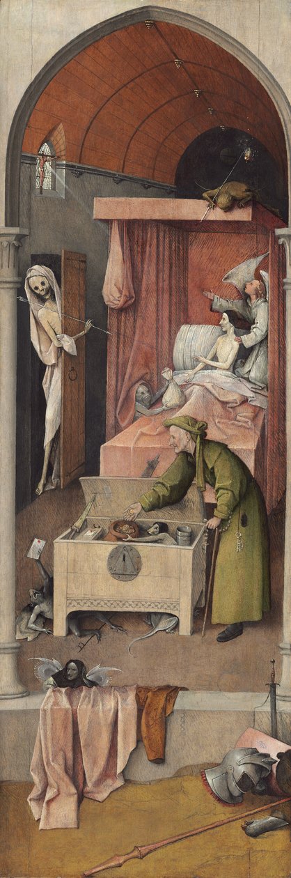 Halál és fösvény, 1485-1490 körül (olaj, panel) alkotó: Hieronymus Bosch