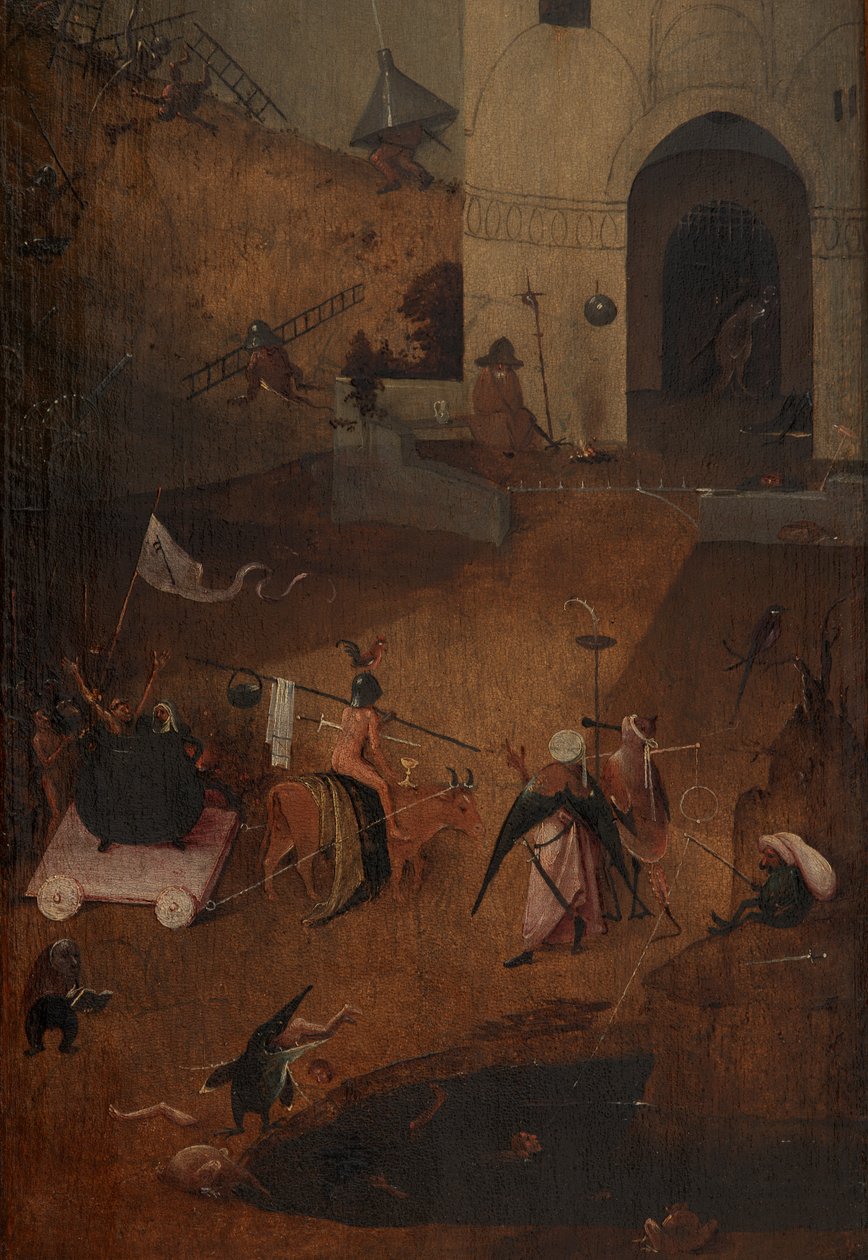 Részlet az utolsó ítélet jobb oldali paneljéről (olaj a táblán) alkotó: Hieronymus Bosch