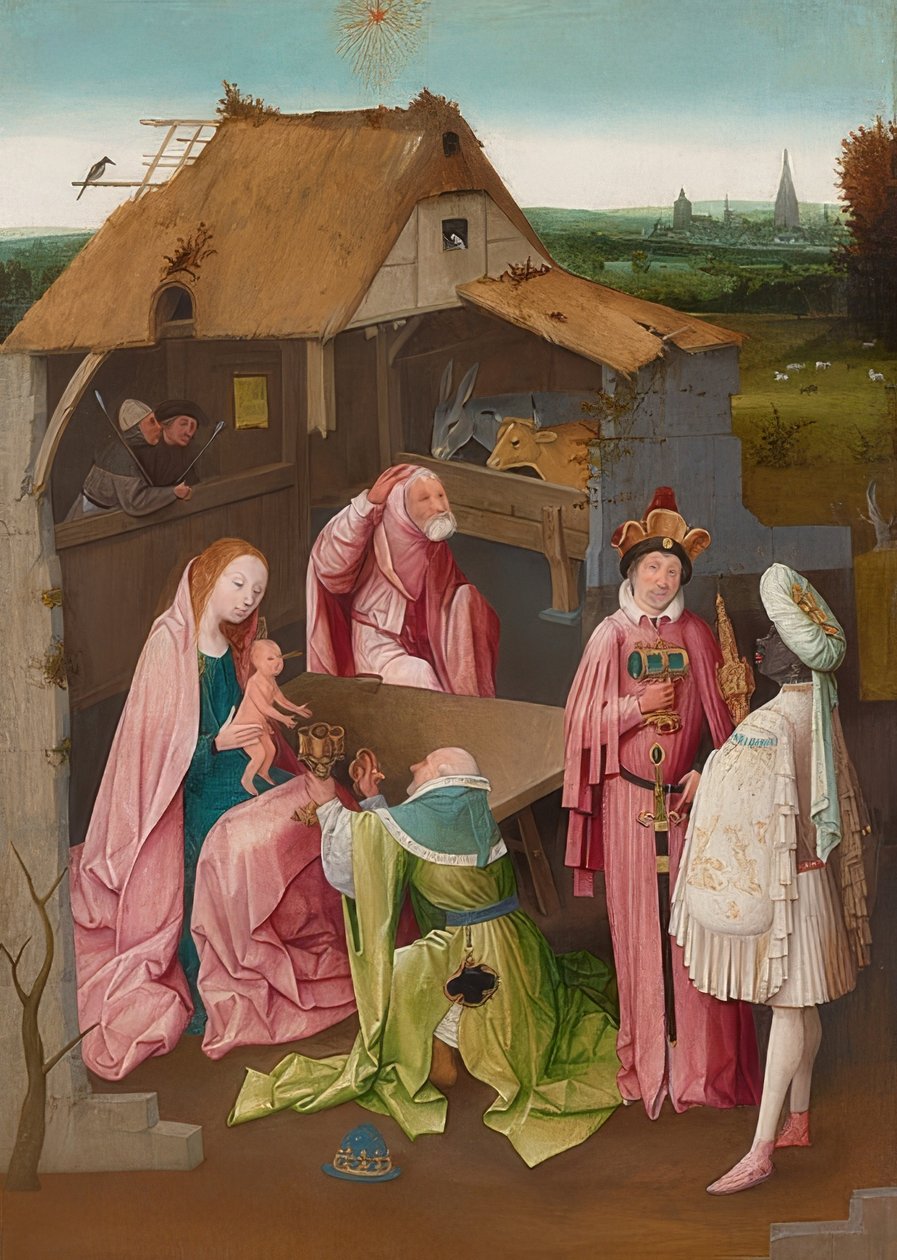 A mágusok imádása. 1490-1510 körül alkotó: Hieronymus Bosch