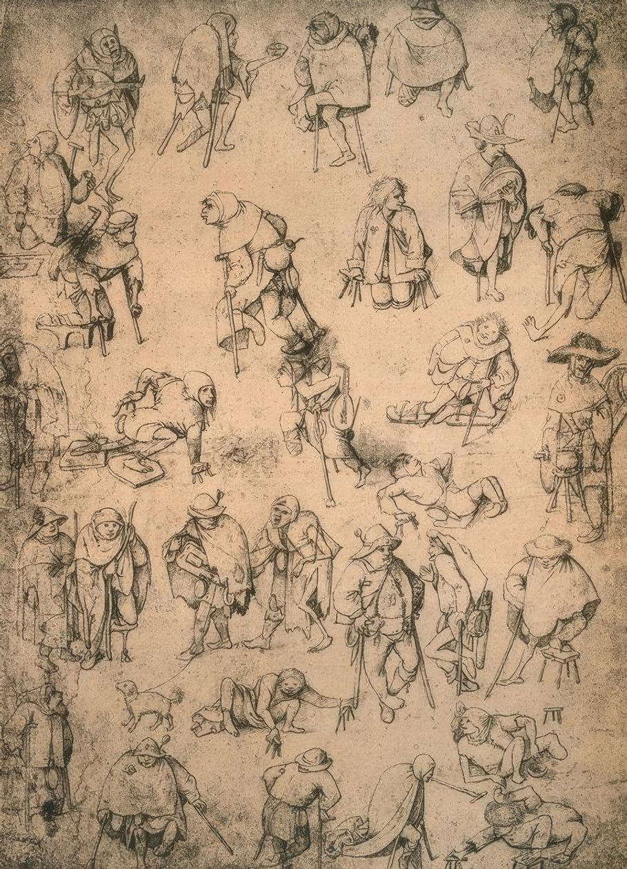 Bénák, koldusok és kolduló zenészek alkotó: Hieronymus Bosch