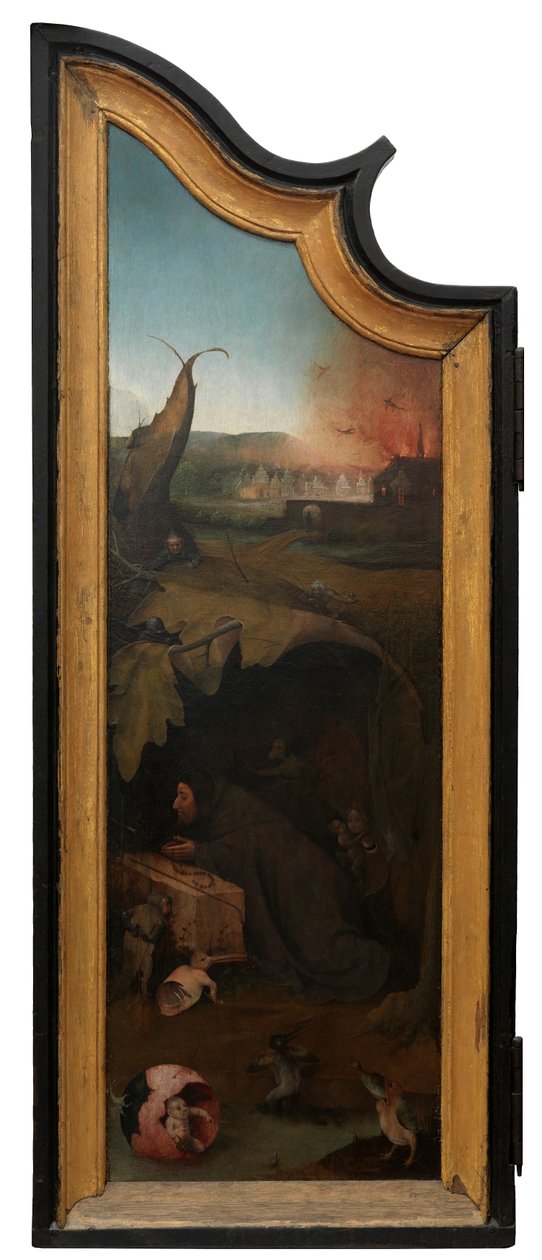 A Job Triptichon bal oldali panelje, 1500-24 körül (olaj a panelen) alkotó: Hieronymus Bosch