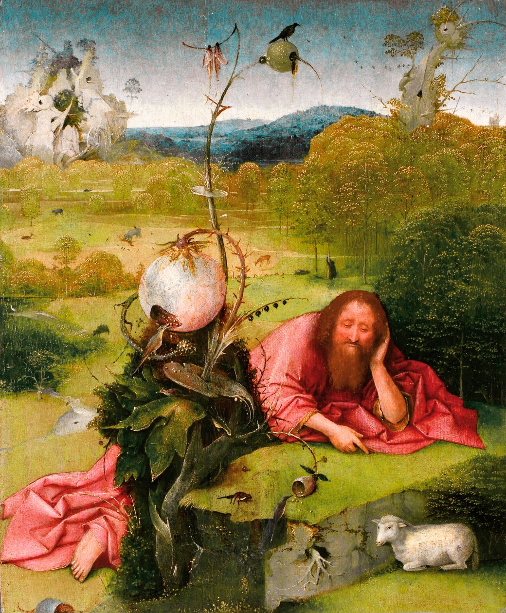 Keresztelő Szent János a sivatagban, 15. század vége. alkotó: Hieronymus Bosch