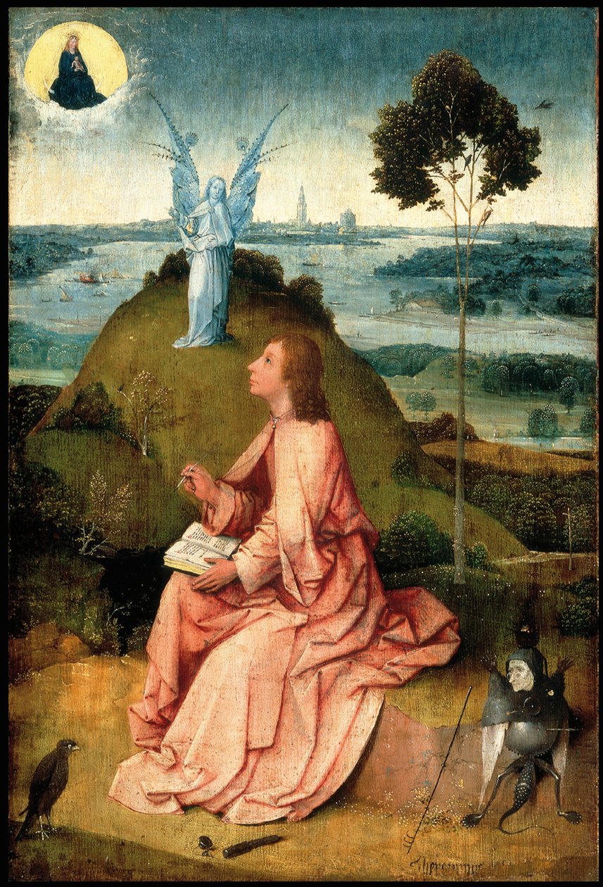 Szent János evangélista Patmoszon, c. 1505 alkotó: Hieronymus Bosch