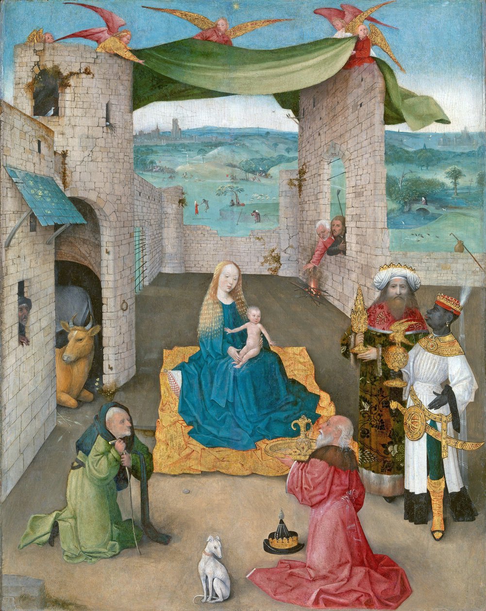 A mágusok imádása, 1475 körül (olaj és arany a tölgyen) alkotó: Hieronymus Bosch