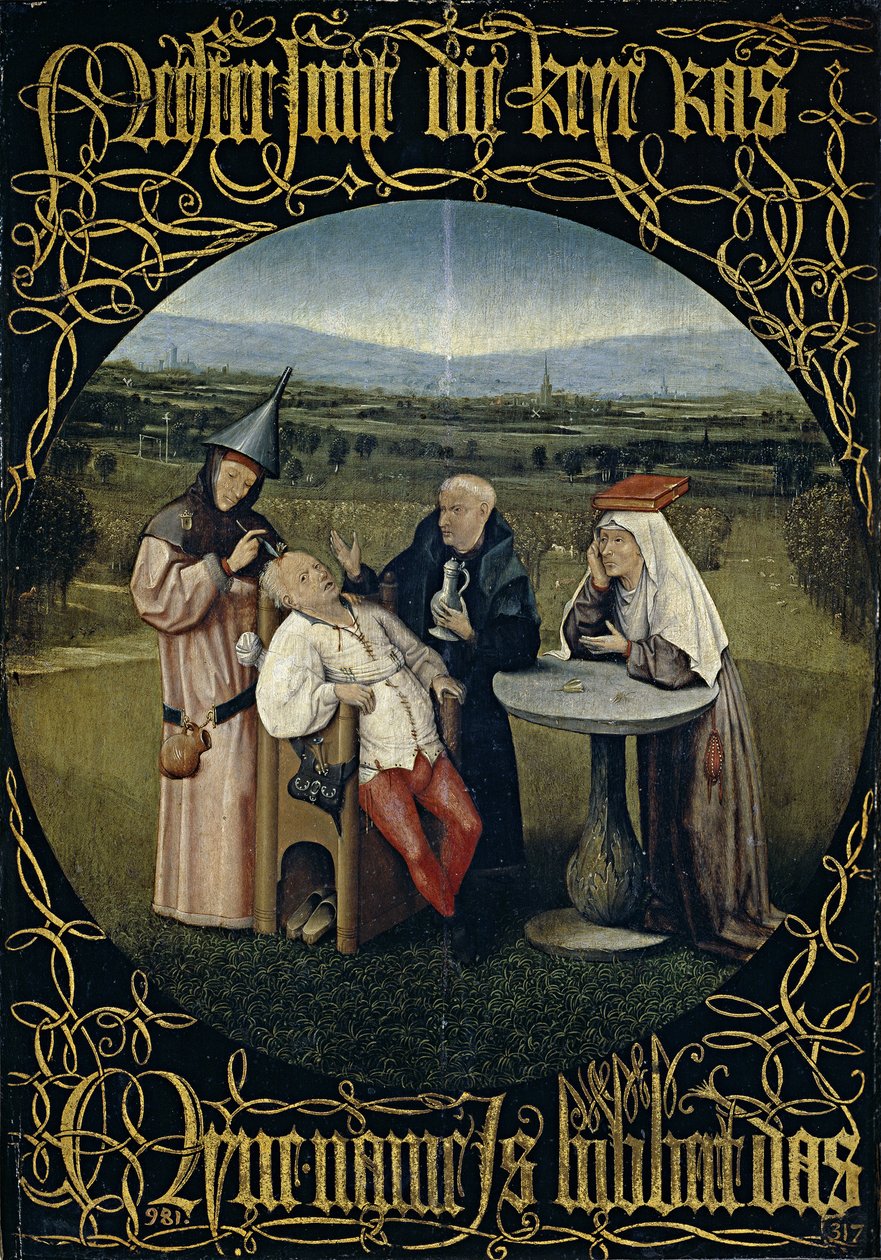 Az őrület kövének kimásolása az ostobaság gyógyítására, 1488 és 1516 között alkotó: Hieronymus Bosch