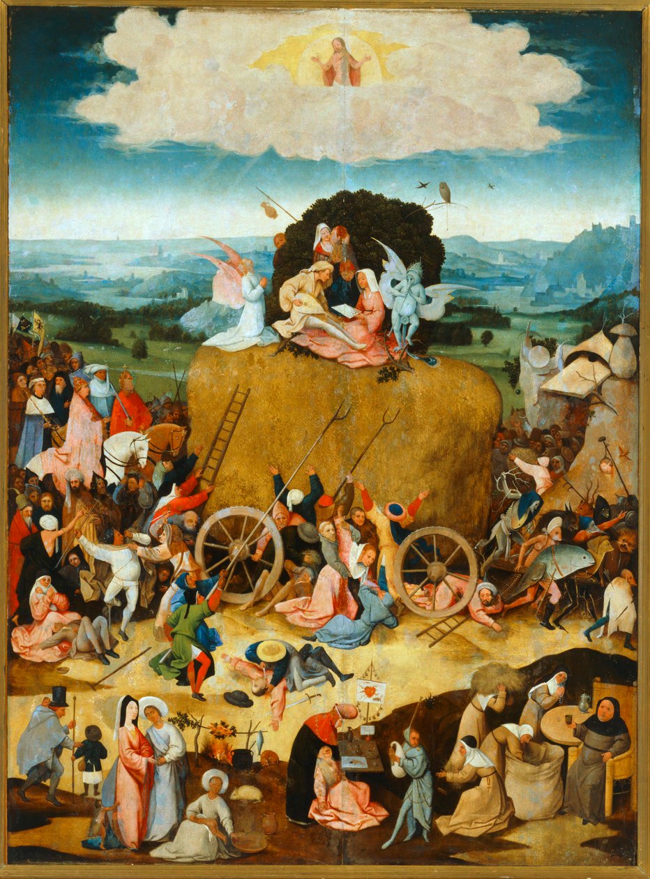 A Haywain. Egy flamand közmondás szerint a világ egy
szénakazal, amelyből mindenki elveszi, amit tud... (festmény fára) alkotó: Hieronymus Bosch