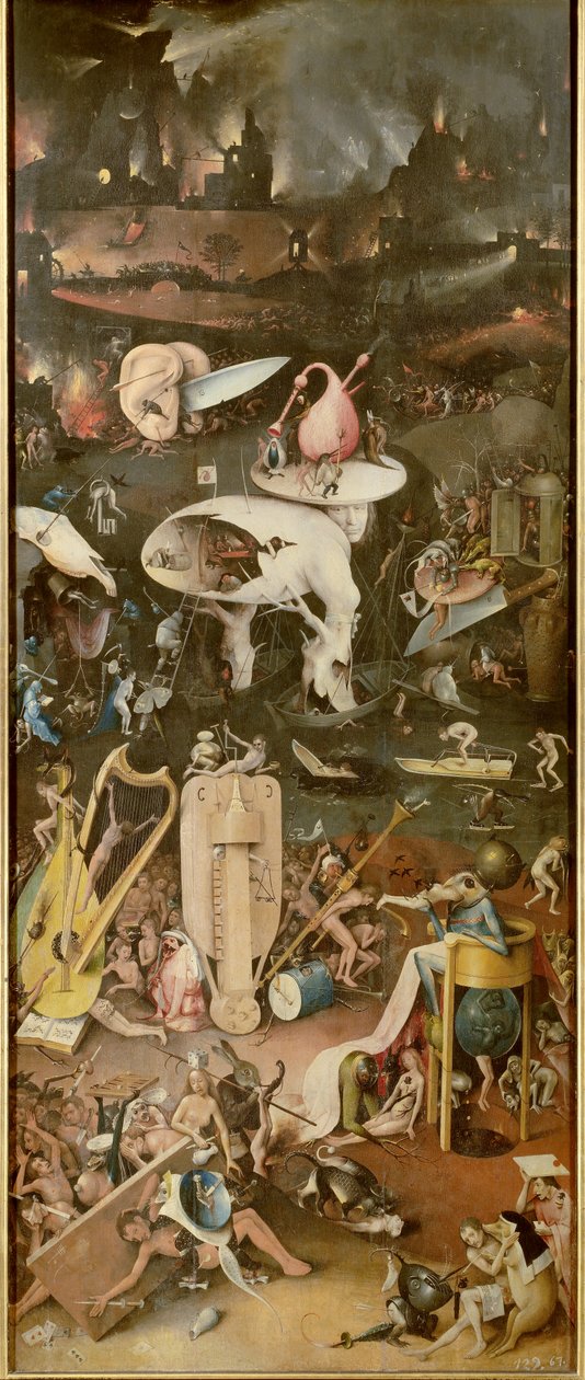 A pokol (A földi örömök kertje jobb oldali panele) alkotó: Hieronymus Bosch