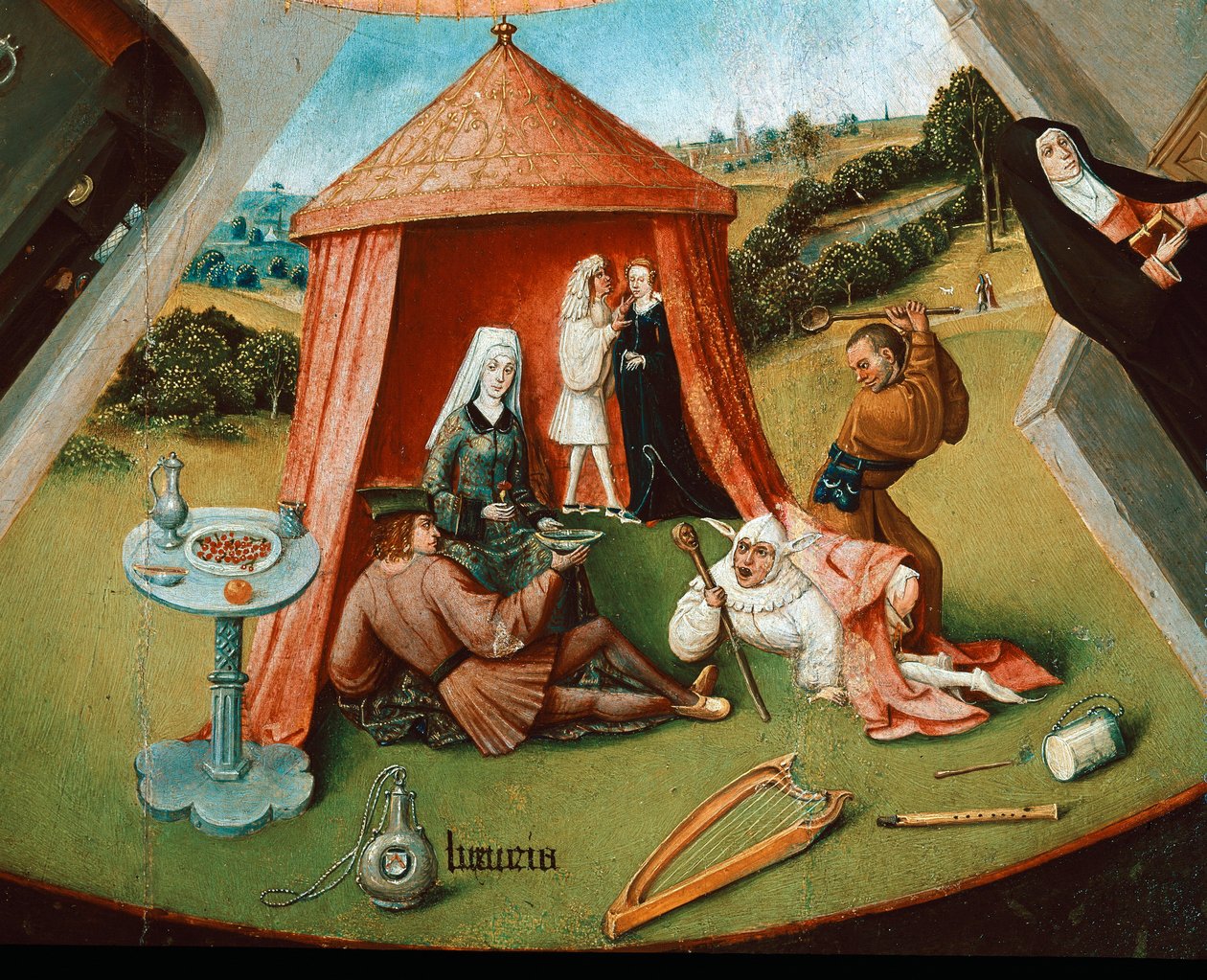 A vágy. Részlet a hét főbűn táblázatából (olaj, fa alkotó: Hieronymus Bosch