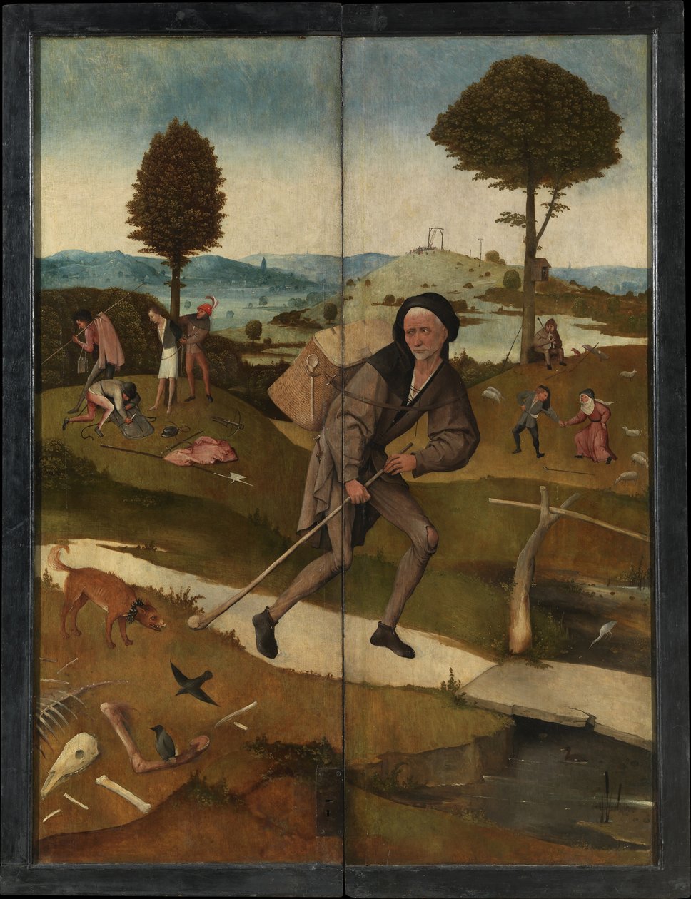 A házaló A Haywain triptichon, hátoldal alkotó: Hieronymus Bosch