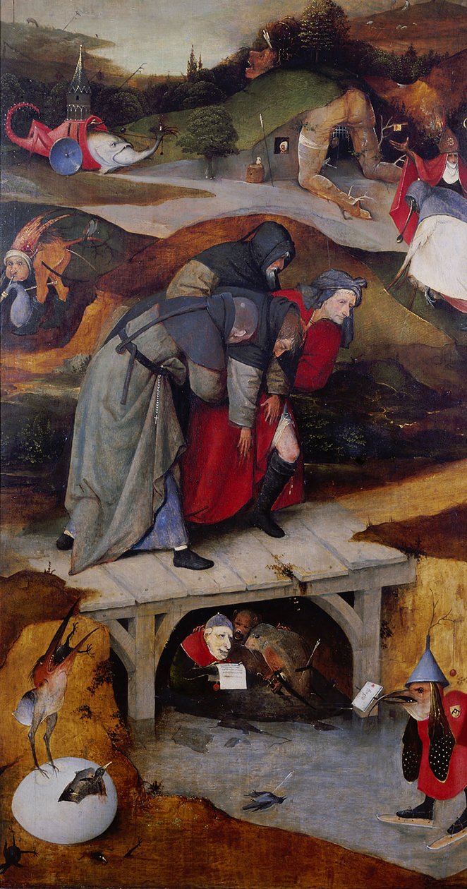 Szent Antal megkísértése Részlet egy triptichon bal szárnyáról, 1495 és 1515 között alkotó: Hieronymus Bosch