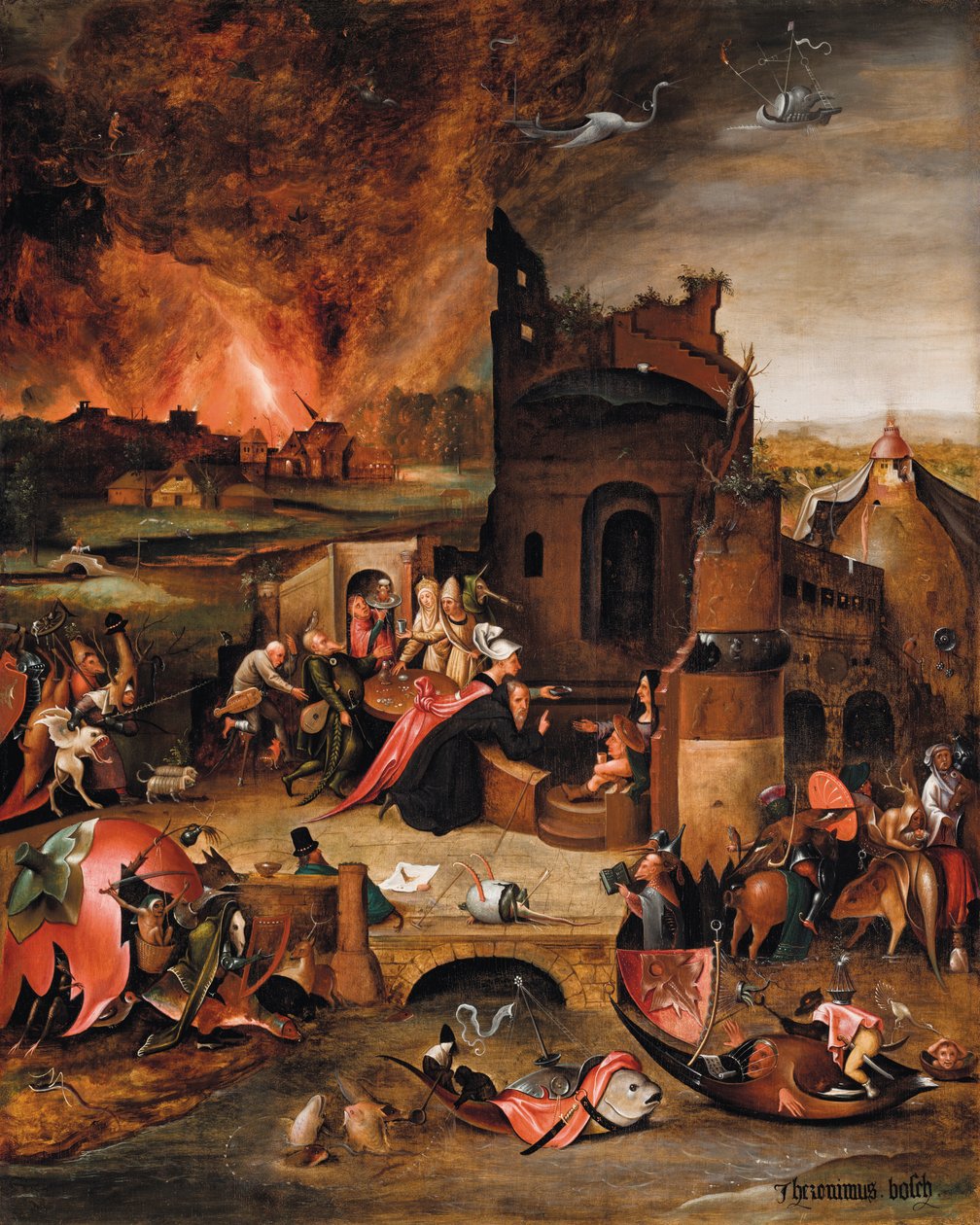 Nagy Szent Antal megkísértése (olaj, fa) alkotó: Hieronymus Bosch