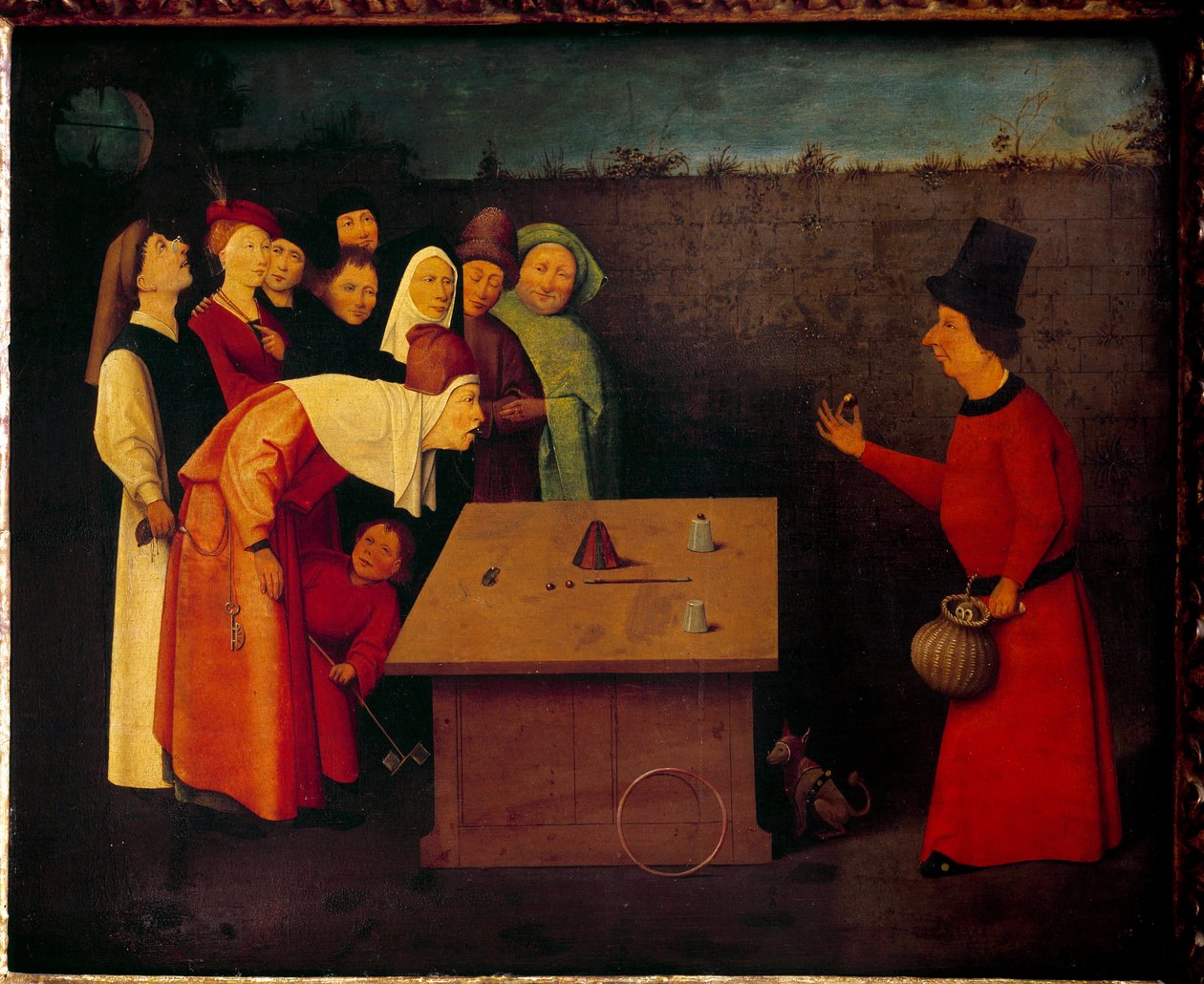A visszahúzó (vagy varázsló). Hieronymus Van Aeken (Aken) festménye, Jerome Bosch (1450-1516) alkotó: Hieronymus Bosch