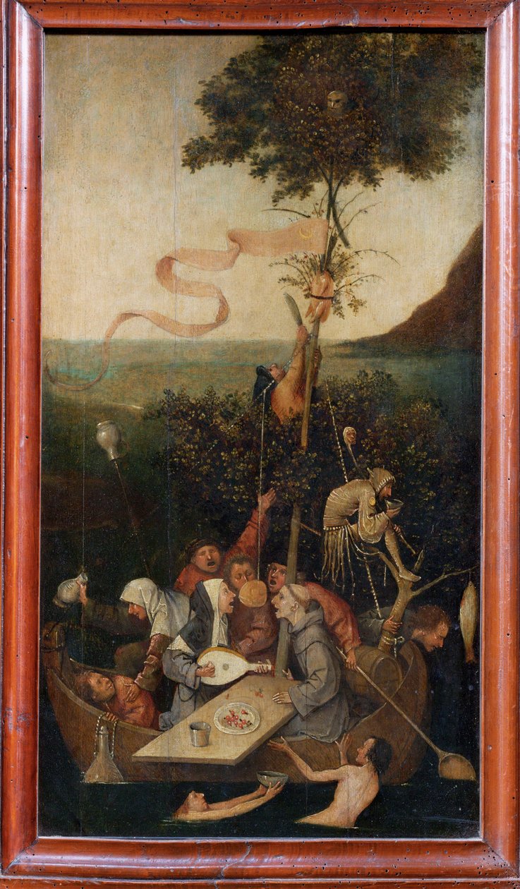 A bolondok hajója, 1500 körül (festmény, fa) alkotó: Hieronymus Bosch