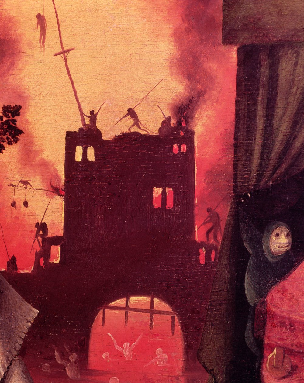 Tondals Vision, a 61761 égő átjáró panel részlete alkotó: Hieronymus Bosch