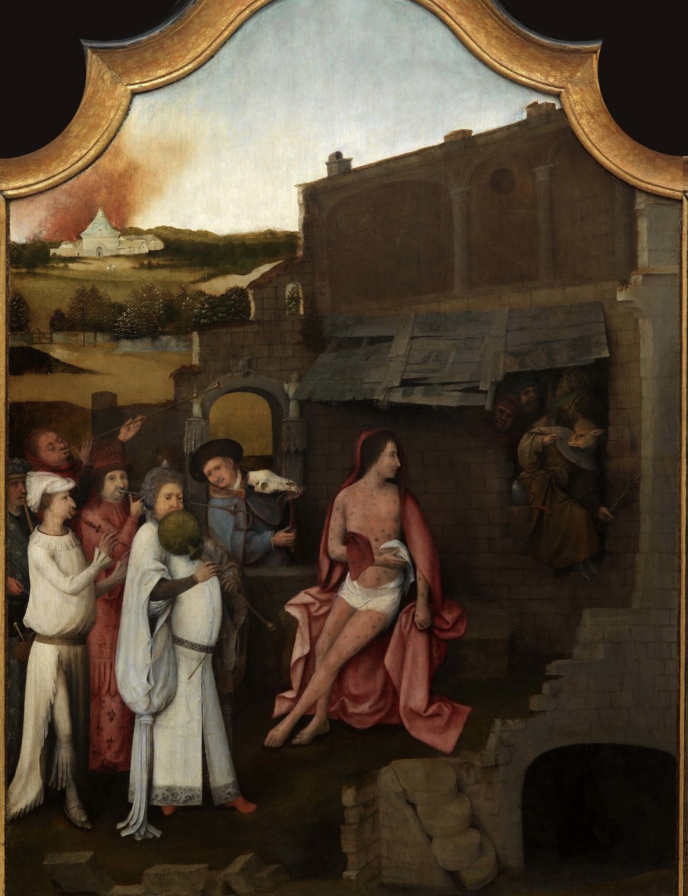 Jób triptichonja központi tabló, 16. század első negyede... alkotó: Hieronymus, Bosch