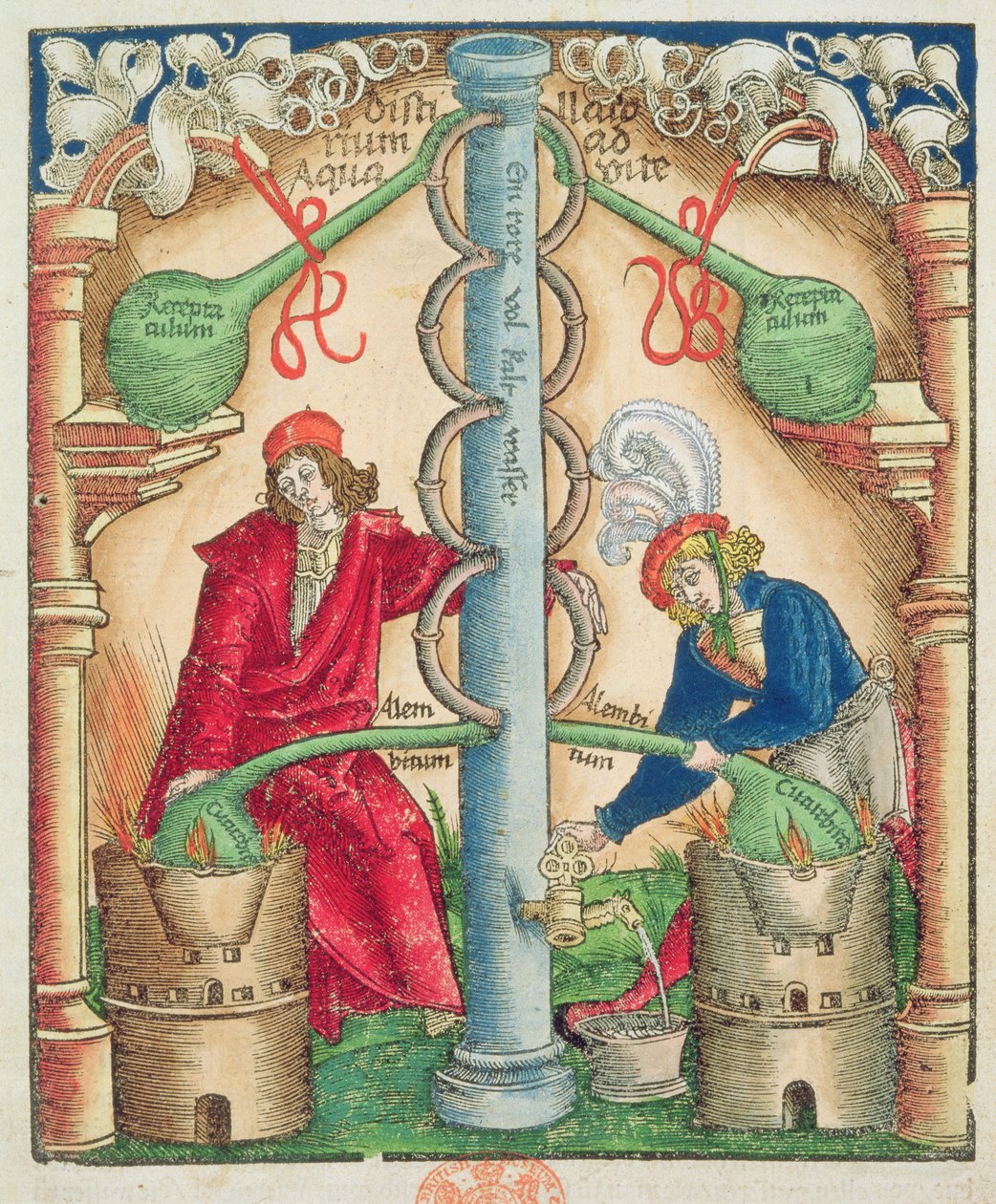 C.64.g.7 Címlap a Strasburgi Lepárlók kézikönyvéből alkotó: Hieronymus Brunschwig