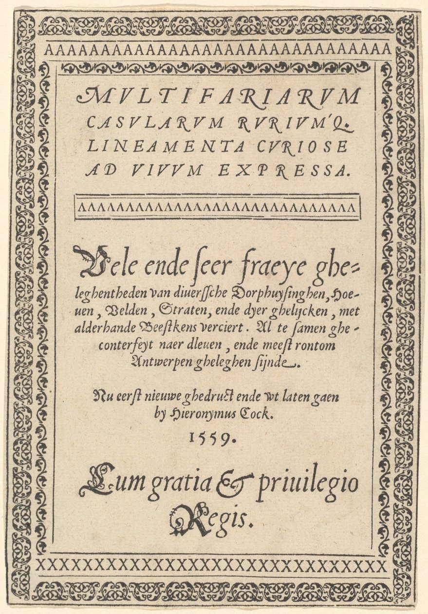 Címlap a "Sokféle nyaralók" címmel alkotó: Hieronymus Cock