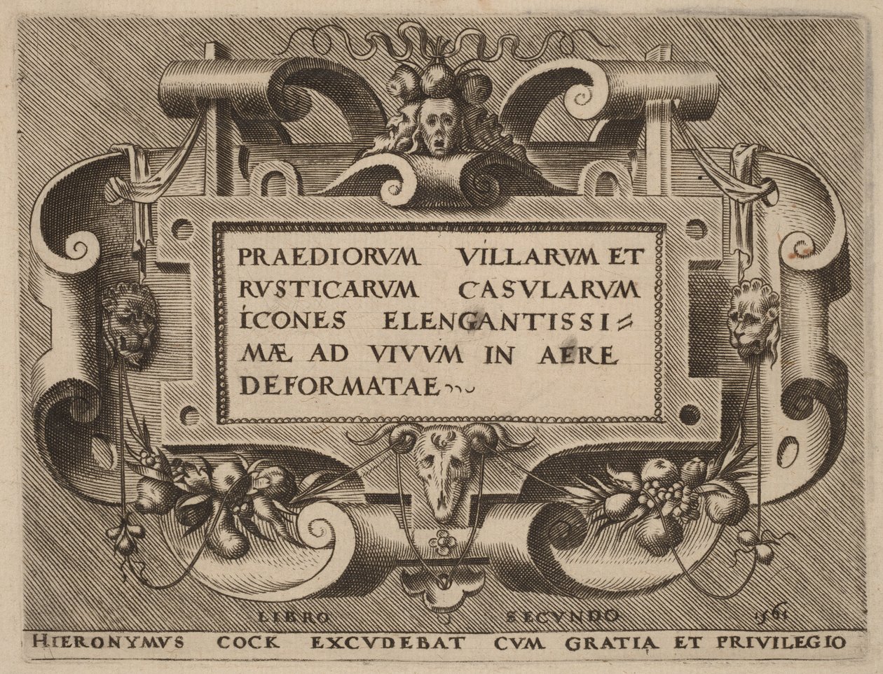 A „Praediorum Villarum” címlapja alkotó: Hieronymus Cock