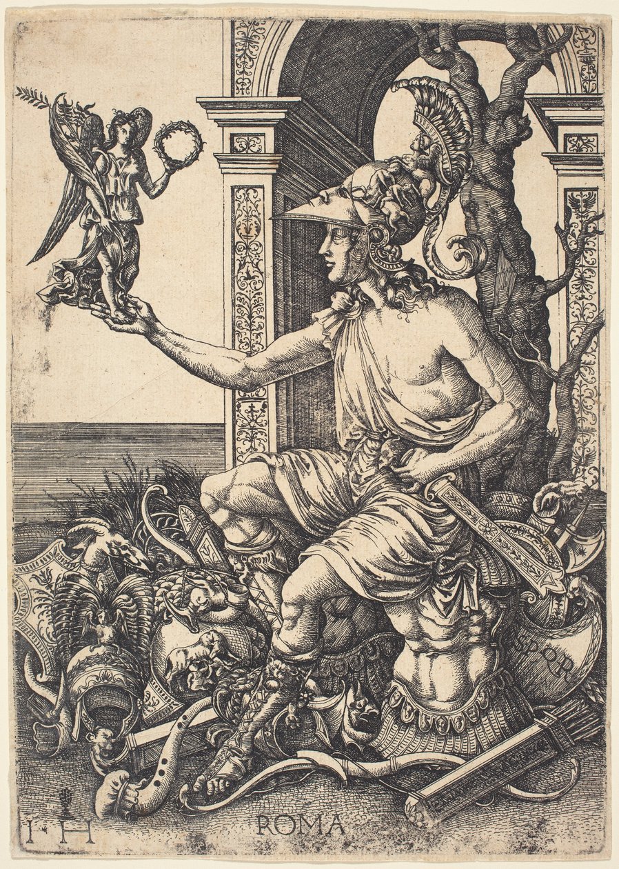 Róma megszemélyesítése alkotó: Hieronymus Hopfer after Giovanni Battista Palumba