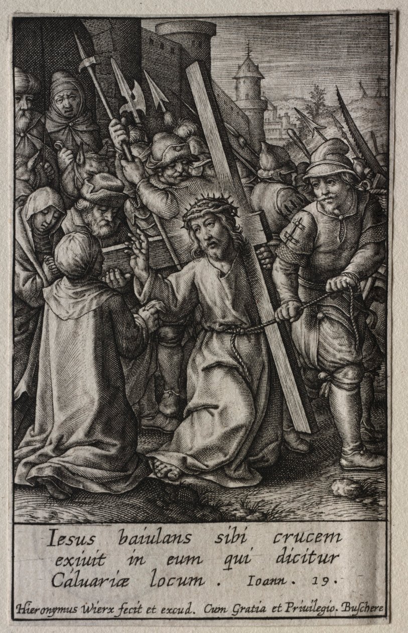 A szenvedés: Krisztus a keresztet hordozó Krisztus. alkotó: Hieronymus or Jerome Wierix