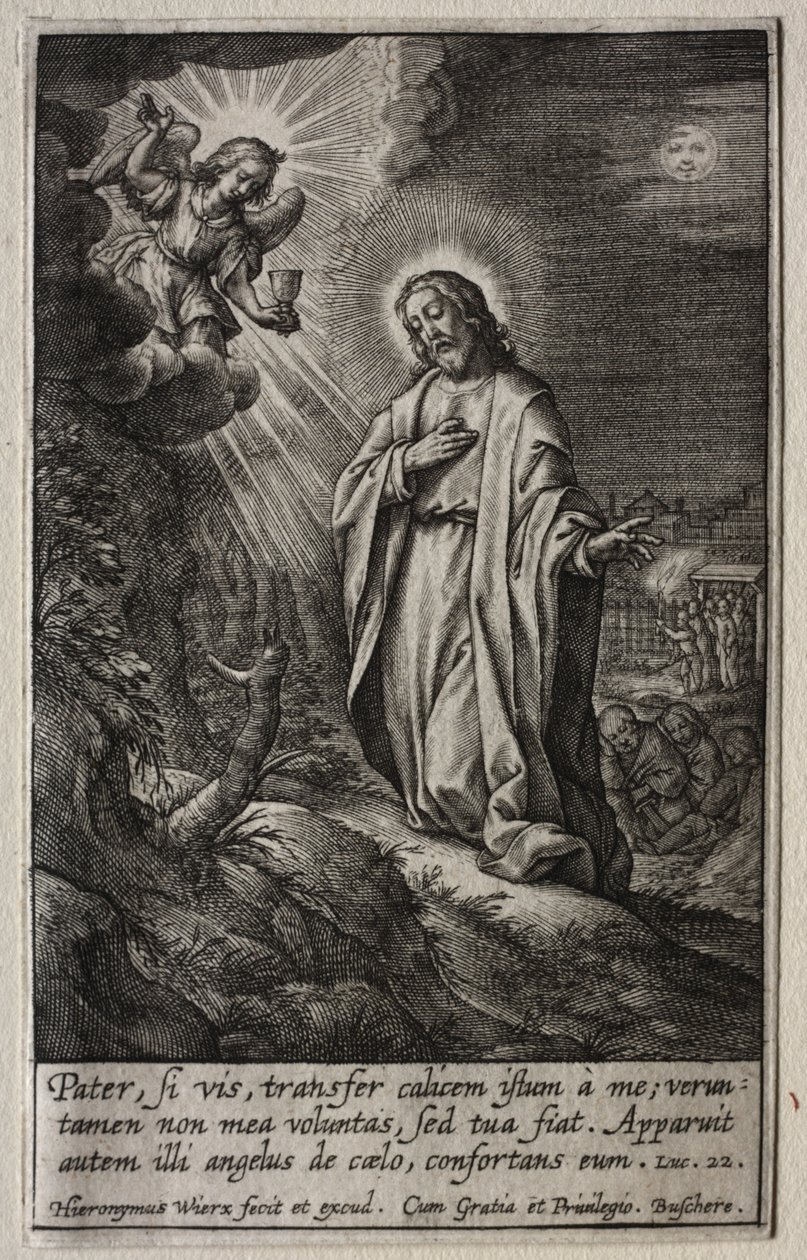 A szenvedés: Krisztus az Olajfák hegyén. alkotó: Hieronymus or Jerome Wierix
