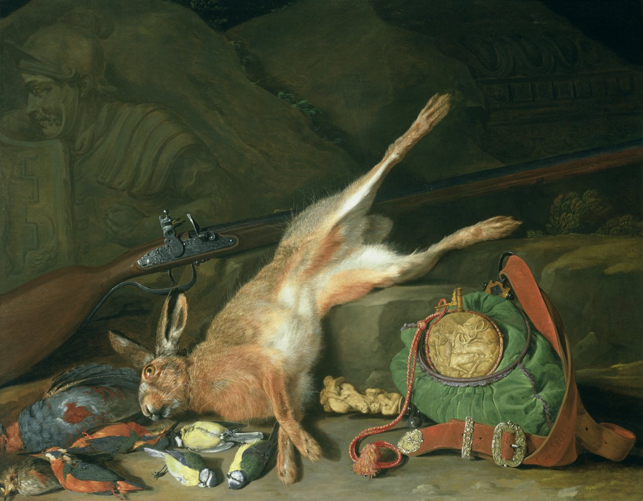 Nyúl csendélete vadászfelszereléssel (a párhoz lásd: 93439) alkotó: Hieronymus the Elder Galle