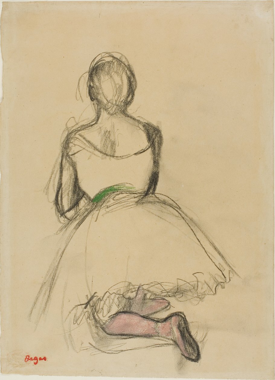 Táncos térdelve, hátulról nézve alkotó: Hilaire Germain Edgar Degas