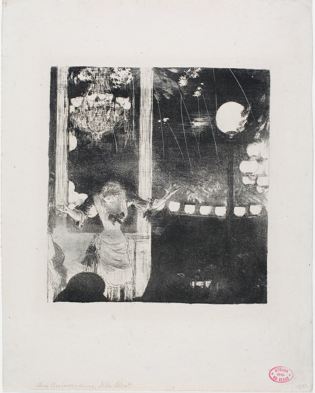 Mlle Bécat a Café des Ambassadeurs-ben alkotó: Hilaire Germain Edgar Degas