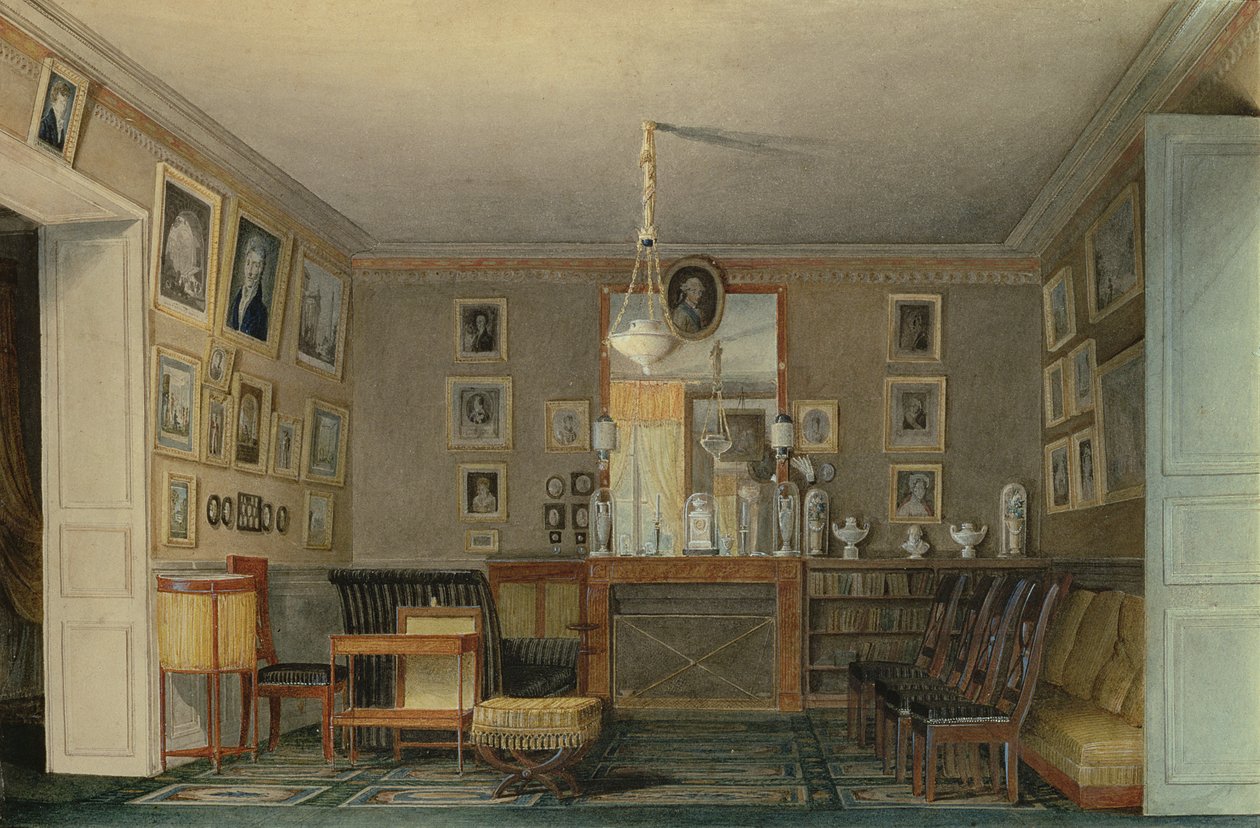 Egy párizsi ínyencek kabinetszobája, 1815 körül (wc és gouache papíron) alkotó: Hilaire Thierry