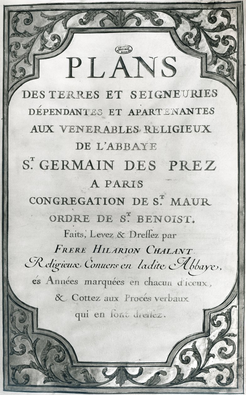 A "Plans des terres et seigneuries de l