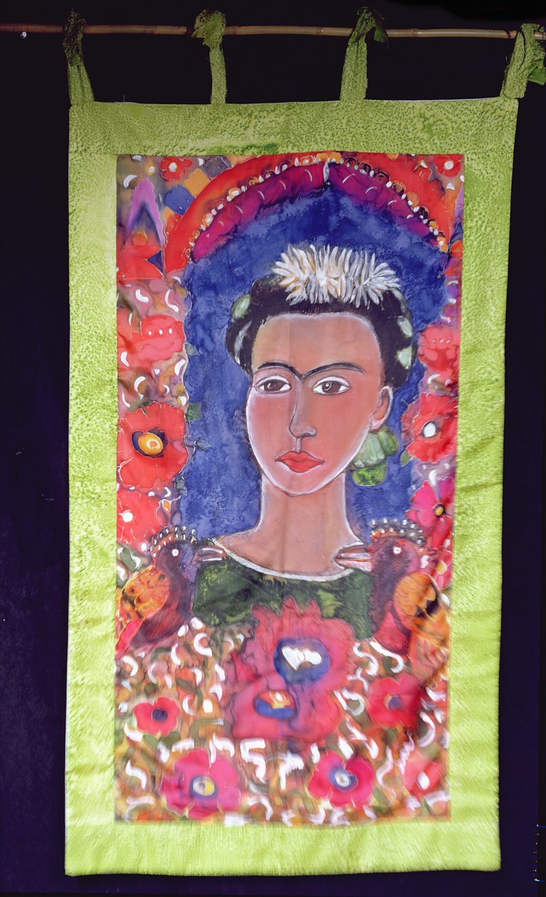 Tisztelet Frida Kahlónak (1910-54) 2005 (festékek selyemre) alkotó: Hilary Simon