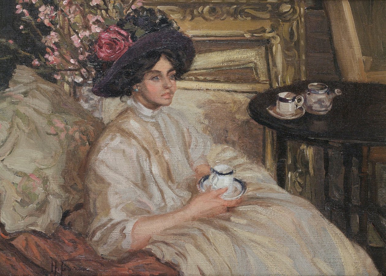 Délutáni tea, 1917. alkotó: Hilda Fearon