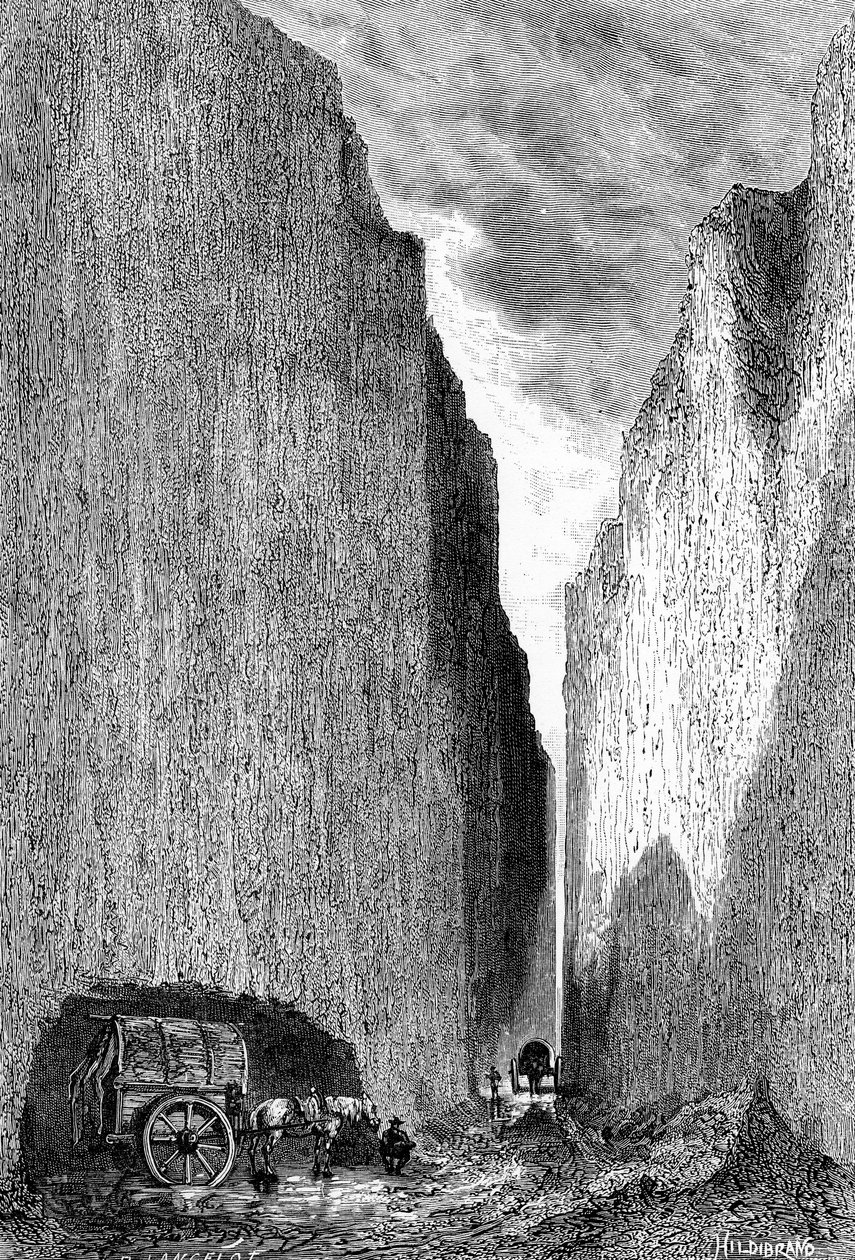 Út vágott át a Sárga Földön, Kína, 1890. alkotó: Hildibrand