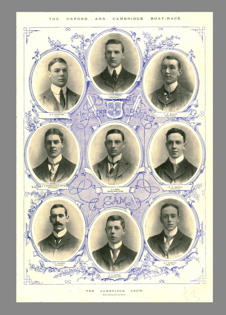 A Cambridge Crew, Oxford és Cambridge Boat Race, 1898. alkotó: Hills and Saunders