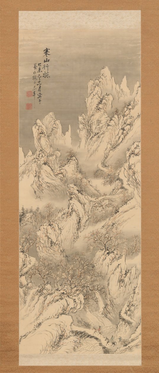 Utazók a Cold Mountainsben, 1859. alkotó: Hine Taizan