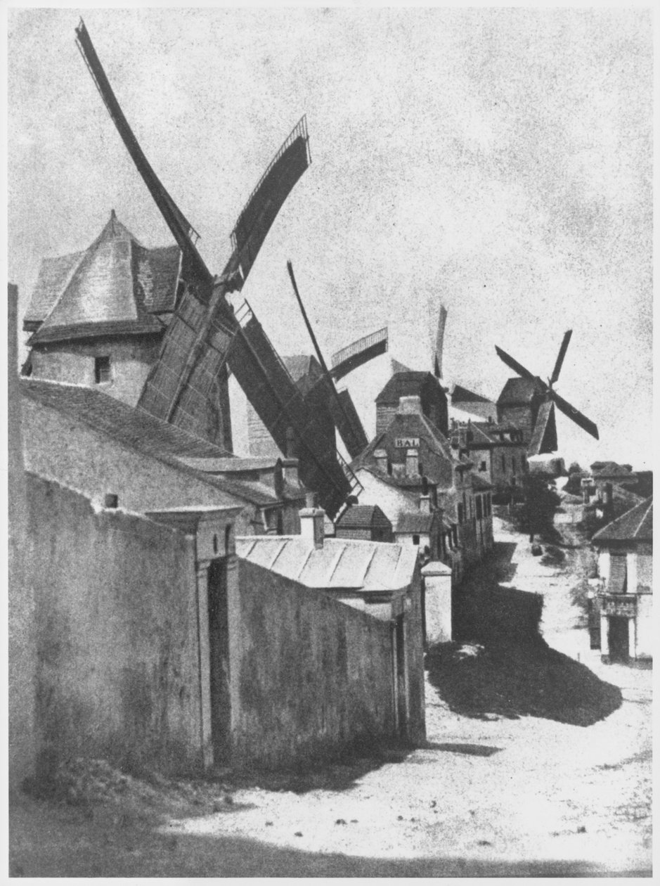 Szélmalmok a Montmartre-on, 1870 körül alkotó: Hippolyte Bayard