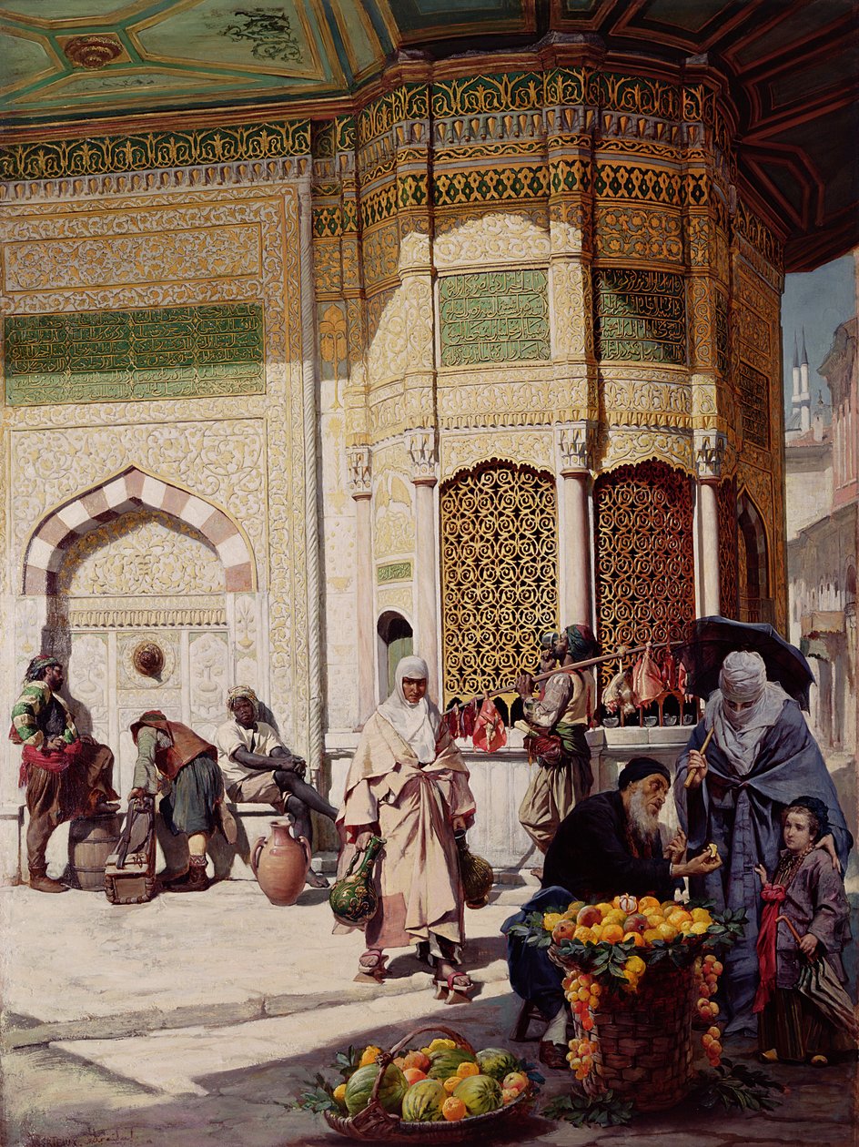 Utcai kereskedő Isztambulban, 1883 alkotó: Hippolyte Berteaux