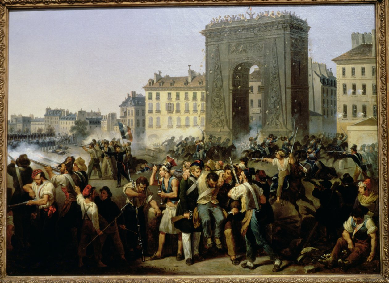 Csata a Porte Saint-Denis-nél, 1830. július 28 alkotó: Hippolyte Lecomte