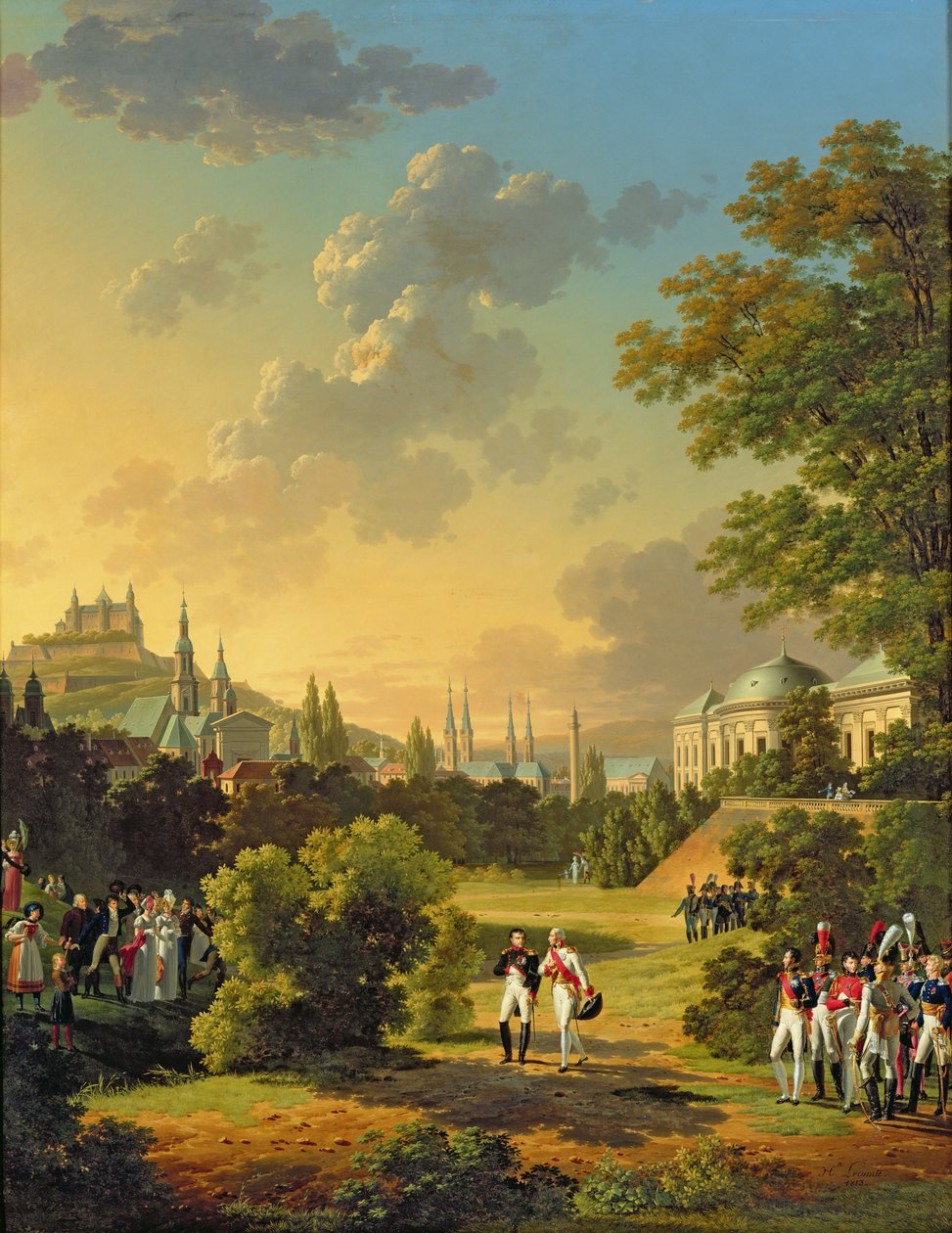 I. Napóleon (1769-1821) és III. Ferdinánd (1769-1824) Toszkána nagyhercege találkozása Wurtzburgban, 1806. október, 1813. alkotó: Hippolyte Lecomte