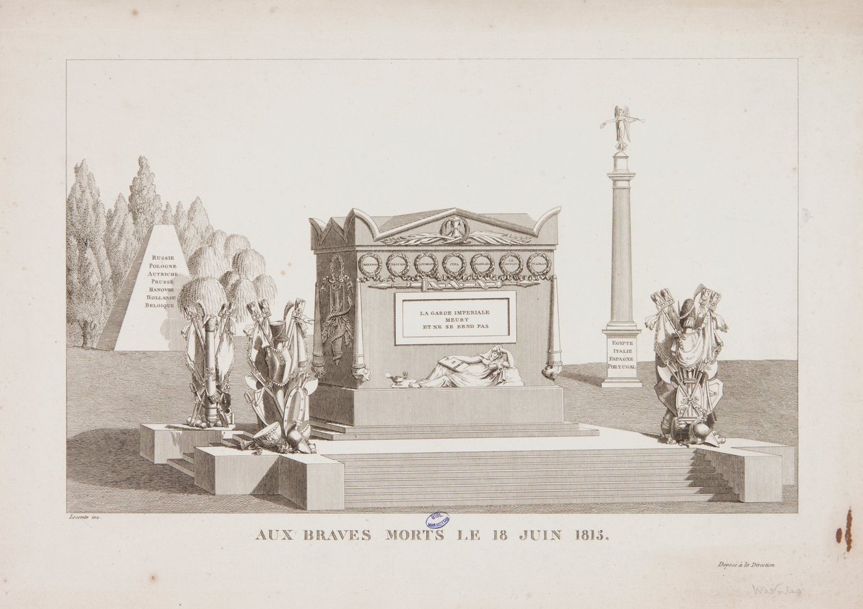 Az 1815. június 18-i bátor halottak, 1815 alkotó: Hippolyte Lecomte