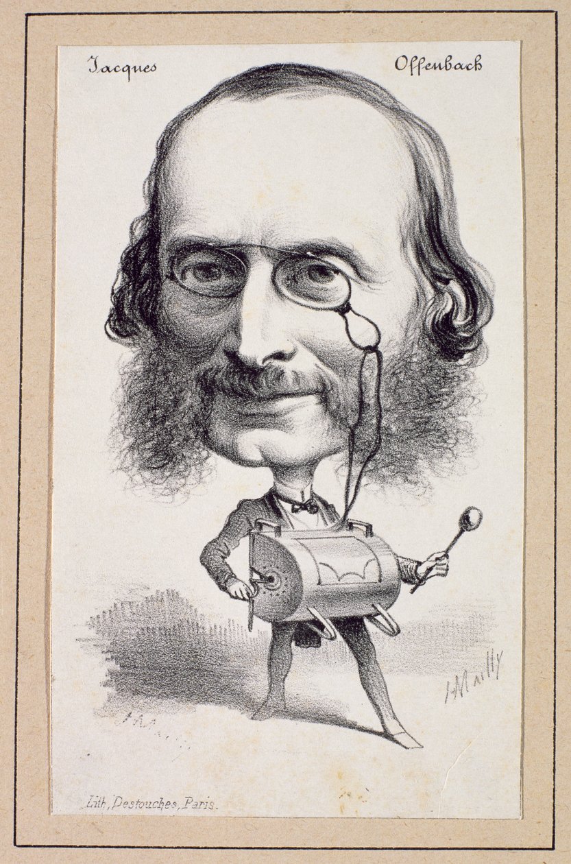 Jacques Offenbach (1819-80) portréja, amelyet Paul Emile Destouches (1794-1874) vésett alkotó: Hippolyte Mailly