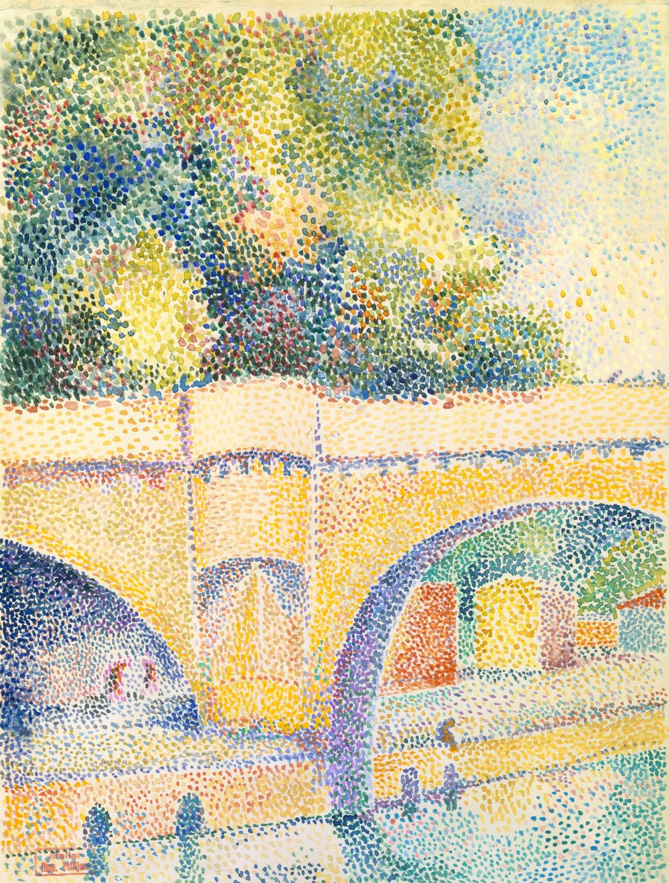 Le Pont Neuf, 1912-1914 körül (wc és gouache papíron) alkotó: Hippolyte Petitjean