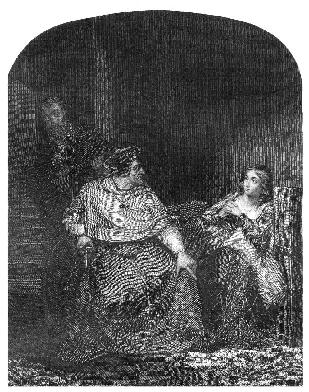 Jeanne of Arc kihallgatja Winchester püspöke alkotó: Hippolyte Delaroche