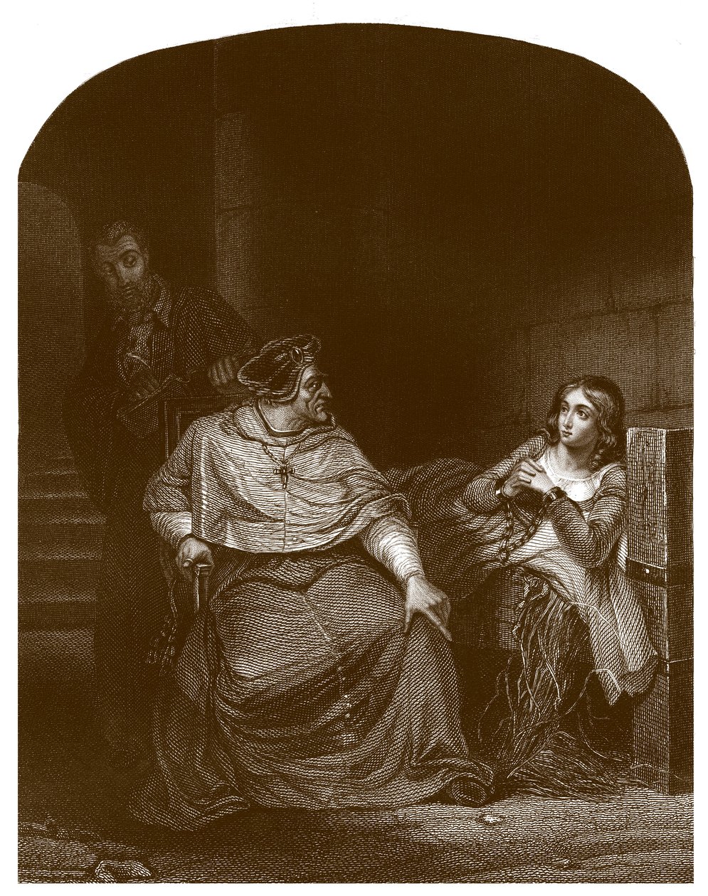 Jeanne of Arc kihallgatja Winchester püspöke alkotó: Hippolyte Delaroche
