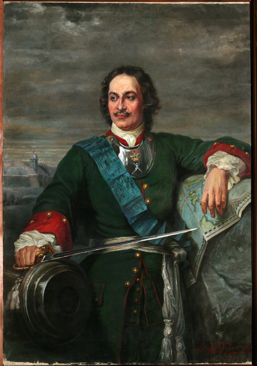 Pierre Ier Le Grand (1672-1725) orosz cár portréja - Nagy Péter (Hippolyte Delaroche után) - Bezler-Ciszewska, Henryka - 1914 - Olaj, vászon - 170x119 - Regionális I. Kramskoi Művészeti Múzeum, Voronyezs alkotó: Hippolyte Delaroche