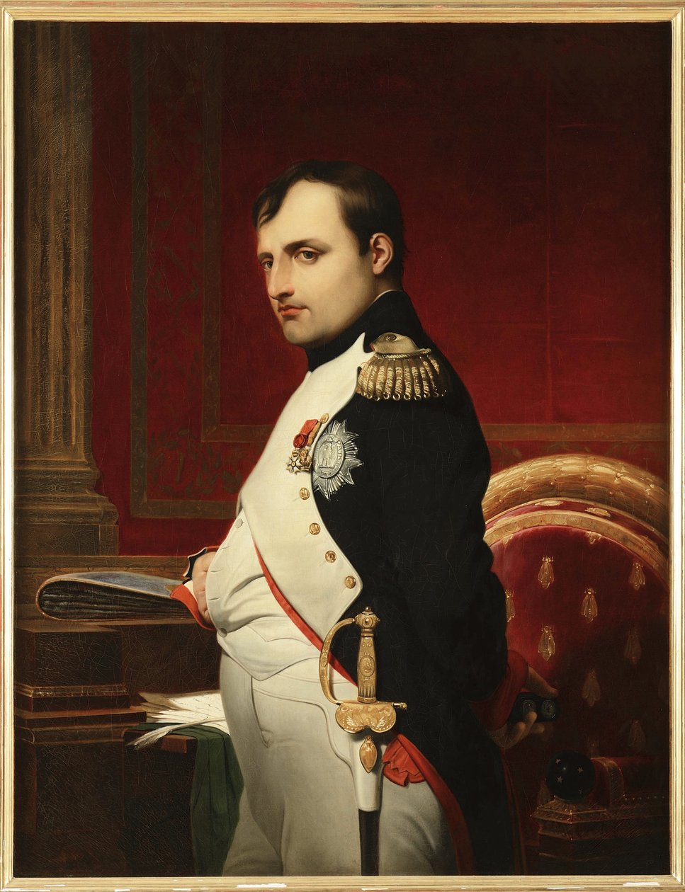 I. Napóleon tanulmányában 1807-ben, Delaroche, Paul Hippolyte (1797-1856). Olajfestmény alkotó: Paul Delaroche